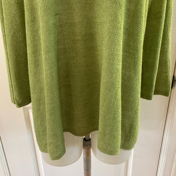 Chicos‎ Womens Sweater Size 2 / L High Low Hem Open Knit Green Lightweight - Picture 3 of 10